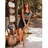 Ekouaer Women’s Sleeveless Swimwear Coverups T-Shirt Beach Dress Tank Bikini Cover Up with Print(A-black_glasses)