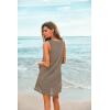 Ekouaer Women’s Sleeveless Swimwear Coverups T-Shirt Beach Dress Tank Bikini Cover Up with Print(A-brown-glasses)