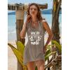 Ekouaer Women’s Sleeveless Swimwear Coverups T-Shirt Beach Dress Tank Bikini Cover Up with Print(A-brown-glasses)