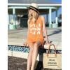 Ekouaer Women’s Sleeveless Swimwear Coverups T-Shirt Beach Dress Tank Bikini Cover Up with Print(A-orange)