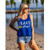 Ekouaer Women’s Sleeveless Swimwear Coverups T-Shirt Beach Dress Tank Bikini Cover Up with Print(A-sky Blue)