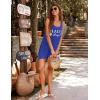 Ekouaer Women’s Sleeveless Swimwear Coverups T-Shirt Beach Dress Tank Bikini Cover Up with Print(A-sky Blue)