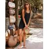 Ekouaer Women’s Sleeveless Swimwear Coverups T-Shirt Beach Dress Tank Bikini Cover Up with Print(B-black-solid)