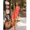 Ekouaer Women’s Sleeveless Swimwear Coverups T-Shirt Beach Dress Tank Bikini Cover Up with Print(B-orange-pink)