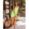 Ekouaer Women’s Sleeveless Swimwear Coverups T-Shirt Beach Dress Tank Bikini Cover Up with Print(B-yellow)