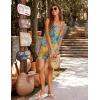 Ekouaer Women’s Sleeveless Swimwear Coverups T-Shirt Beach Dress Tank Bikini Cover Up with Print(Colorful Leaves)