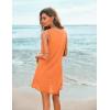 Ekouaer Women’s Sleeveless Swimwear Coverups T-Shirt Beach Dress Tank Bikini Cover Up with Print(Orange)