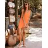 Ekouaer Women’s Sleeveless Swimwear Coverups T-Shirt Beach Dress Tank Bikini Cover Up with Print(Orange)