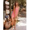 Ekouaer Women’s Sleeveless Swimwear Coverups T-Shirt Beach Dress Tank Bikini Cover Up with Print(Orange Pink)