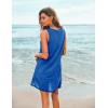 Ekouaer Women’s Sleeveless Swimwear Coverups T-Shirt Beach Dress Tank Bikini Cover Up with Print(Pure Royal Blue)