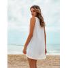 Ekouaer Women’s Sleeveless Swimwear Coverups T-Shirt Beach Dress Tank Bikini Cover Up with Print(White)