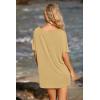 Ekouaer Women’s Swimsuit Beach Cover Up Short Sleeve Cover Ups for Swimwear Bathing Suit Coverups S-XXXL(Apricot)