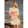 Ekouaer Women’s Swimsuit Beach Cover Up Short Sleeve Cover Ups for Swimwear Bathing Suit Coverups S-XXXL(Beige Beach)