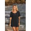 Ekouaer Women’s Swimsuit Beach Cover Up Short Sleeve Cover Ups for Swimwear Bathing Suit Coverups S-XXXL(Black)