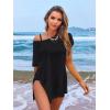 Ekouaer Women’s Swimsuit Beach Cover Up Short Sleeve Cover Ups for Swimwear Bathing Suit Coverups S-XXXL(Black)