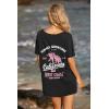 Ekouaer Women’s Swimsuit Beach Cover Up Short Sleeve Cover Ups for Swimwear Bathing Suit Coverups S-XXXL(Black California)