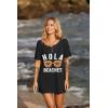 Ekouaer Women’s Swimsuit Beach Cover Up Short Sleeve Cover Ups for Swimwear Bathing Suit Coverups S-XXXL(Black Hola)