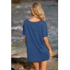 Ekouaer Women’s Swimsuit Beach Cover Up Short Sleeve Cover Ups for Swimwear Bathing Suit Coverups S-XXXL(Blue Hola)