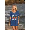 Ekouaer Women’s Swimsuit Beach Cover Up Short Sleeve Cover Ups for Swimwear Bathing Suit Coverups S-XXXL(Blue Hola)