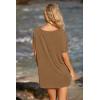 Ekouaer Women’s Swimsuit Beach Cover Up Short Sleeve Cover Ups for Swimwear Bathing Suit Coverups S-XXXL(Brown Coconut Tree & Letter)