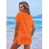 Ekouaer Women’s Swimsuit Beach Cover Up Short Sleeve Cover Ups for Swimwear Bathing Suit Coverups S-XXXL(Fluorescence Orange)