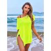 Ekouaer Women’s Swimsuit Beach Cover Up Short Sleeve Cover Ups for Swimwear Bathing Suit Coverups S-XXXL(Fluorescence Yellow)