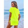 Ekouaer Women’s Swimsuit Beach Cover Up Short Sleeve Cover Ups for Swimwear Bathing Suit Coverups S-XXXL(Fluorescence Yellow)