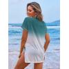 Ekouaer Women’s Swimsuit Beach Cover Up Short Sleeve Cover Ups for Swimwear Bathing Suit Coverups S-XXXL(Gradient Green)
