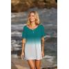 Ekouaer Women’s Swimsuit Beach Cover Up Short Sleeve Cover Ups for Swimwear Bathing Suit Coverups S-XXXL(Gradient Green)
