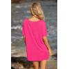 Ekouaer Women’s Swimsuit Beach Cover Up Short Sleeve Cover Ups for Swimwear Bathing Suit Coverups S-XXXL(Hot Pink)