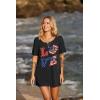 Ekouaer Women’s Swimsuit Beach Cover Up Short Sleeve Cover Ups for Swimwear Bathing Suit Coverups S-XXXL(National Flag Print)