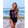 Ekouaer Women’s Swimsuit Beach Cover Up Short Sleeve Cover Ups for Swimwear Bathing Suit Coverups S-XXXL(National Flag Print)