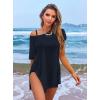 Ekouaer Women’s Swimsuit Beach Cover Up Short Sleeve Cover Ups for Swimwear Bathing Suit Coverups S-XXXL(Navy Blue)