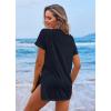 Ekouaer Women’s Swimsuit Beach Cover Up Short Sleeve Cover Ups for Swimwear Bathing Suit Coverups S-XXXL(Navy Blue)