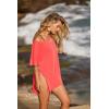 Ekouaer Women’s Swimsuit Beach Cover Up Short Sleeve Cover Ups for Swimwear Bathing Suit Coverups S-XXXL(Orange Pink)