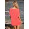 Ekouaer Women’s Swimsuit Beach Cover Up Short Sleeve Cover Ups for Swimwear Bathing Suit Coverups S-XXXL(Orange Pink)