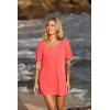 Ekouaer Women’s Swimsuit Beach Cover Up Short Sleeve Cover Ups for Swimwear Bathing Suit Coverups S-XXXL(Orange Pink)