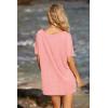 Ekouaer Women’s Swimsuit Beach Cover Up Short Sleeve Cover Ups for Swimwear Bathing Suit Coverups S-XXXL(Pink)