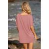 Ekouaer Women’s Swimsuit Beach Cover Up Short Sleeve Cover Ups for Swimwear Bathing Suit Coverups S-XXXL(Purplish Red)