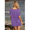 Ekouaer Women’s Swimsuit Beach Cover Up Short Sleeve Cover Ups for Swimwear Bathing Suit Coverups S-XXXL(Violet)
