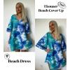 Ekouaer Women’s Swimsuit Cover Up 3/4 Bell Sleeve Beachwear Coverups Deep V-Neck Bikini Beach Dress S-3XL(S Tie Dye)