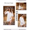 Ekouaer Women’s Swimsuit Cover Up 3/4 Bell Sleeve Beachwear Coverups Deep V-Neck Bikini Beach Dress S-3XL(White)