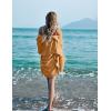 Ekouaer Women’s Swimsuit Cover Up 3/4 Sleeve Beachwear Bikini Coverups Button Down Oversized Cover Up Shirt S-3XL(Camel)