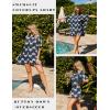 Ekouaer Women’s Swimsuit Cover Up 3/4 Sleeve Beachwear Bikini Coverups Button Down Oversized Cover Up Shirt S-3XL(Green White Floral)