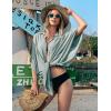 Ekouaer Women’s Swimsuit Cover Up 3/4 Sleeve Beachwear Bikini Coverups Button Down Oversized Cover Up Shirt S-3XL(Light Green)