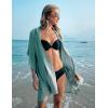 Ekouaer Women’s Swimsuit Cover Up 3/4 Sleeve Beachwear Bikini Coverups Button Down Oversized Cover Up Shirt S-3XL(Light Green)
