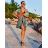 Ekouaer Women’s Swimsuit Cover Up 3/4 Sleeve Beachwear Bikini Coverups Button Down Oversized Cover Up Shirt S-3XL(Pat5-leaf)