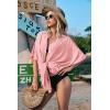 Ekouaer Women’s Swimsuit Cover Up 3/4 Sleeve Beachwear Bikini Coverups Button Down Oversized Cover Up Shirt S-3XL(Pink)