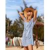 Ekouaer Womens Swimsuit Cover Up Swiss Dots Chiffon Bikini Beachwear Flowy Pom Pom Coverups(A-sky Blue)