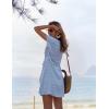 Ekouaer Womens Swimsuit Cover Up Swiss Dots Chiffon Bikini Beachwear Flowy Pom Pom Coverups(A-sky Blue)